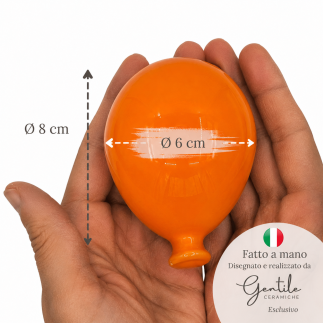 Ceramic Orange Balloon to hang (8cm)