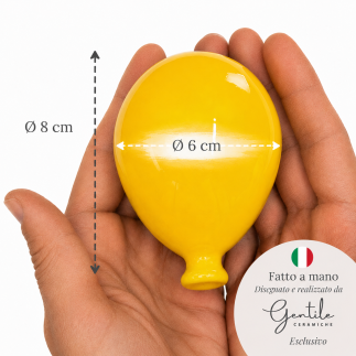 Ceramic Yellow Balloon to hang (8cm)