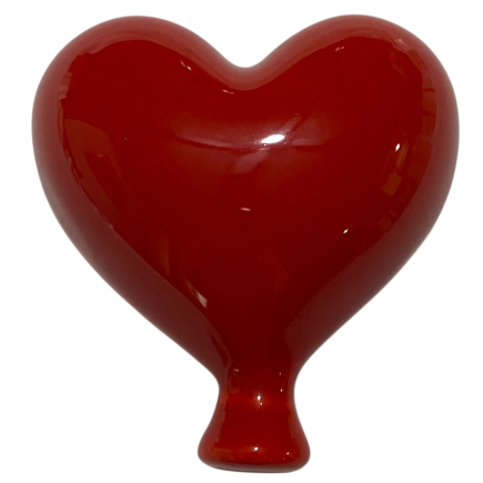 Red ceramic balloon heart – hanging  (6cm) – Handmade Favor