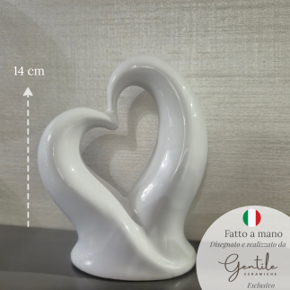 Cuore Infinito bianco in ceramica – Linea Amor Aeternum (14cm)