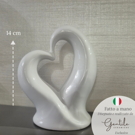 Cuore Infinito bianco in ceramica – Linea Amor Aeternum (14cm)