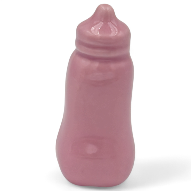 Ceramic Pink Baby Bottle with Magnet (5cm) Ceramic Pink Baby Bottle with Magnet (5cm)