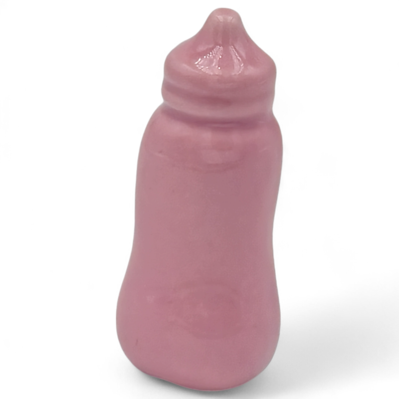 Ceramic Pink Baby Bottle with Magnet (5cm) Ceramic Pink Baby Bottle with Magnet (5cm)