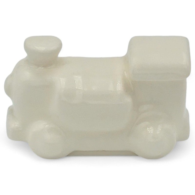 Trenino Bianco in Ceramica con Calamita (4,5cm) Trenino Bianco in Ceramica con Calamita (4,5cm)