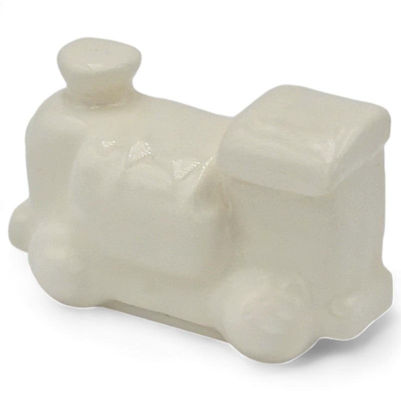 Trenino Bianco in Ceramica con Calamita (4,5cm) Trenino Bianco in Ceramica con Calamita (4,5cm)